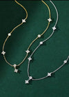 OutDazl - Link Chain Zircona Flower Necklace - OutDazl