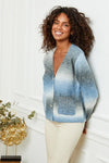 Outdazl - Lottie Ombre Cardigan in Blue/Cream - OutDazl