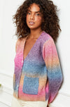 Outdazl - Lottie Ombre Cardigan in Fuschia/Violet - OutDazl