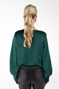 Outdazl - Lula Cowl Neck Top in Green - OutDazl