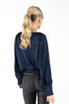 Outdazl - Lula Cowl Neck Top in Navy - OutDazl