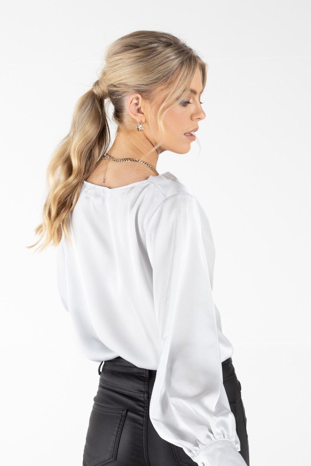 Outdazl - Lula Cowl Neck Top in Silver - OutDazl