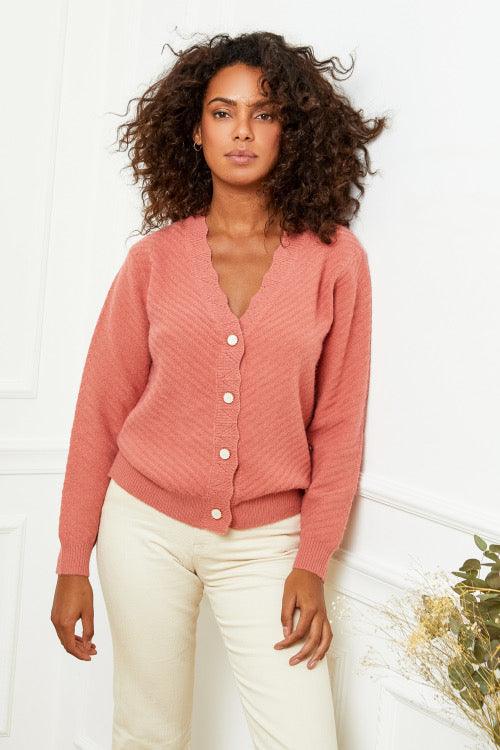 Outdazl - Margot Knit Cardigan in Terracotta - OutDazl