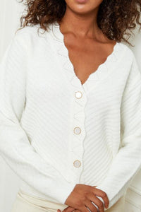 Outdazl - Margot Knit Cardigan in White - OutDazl