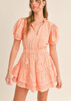OutDazl - Mini Ruffled Tier Dress in Orange - OutDazl