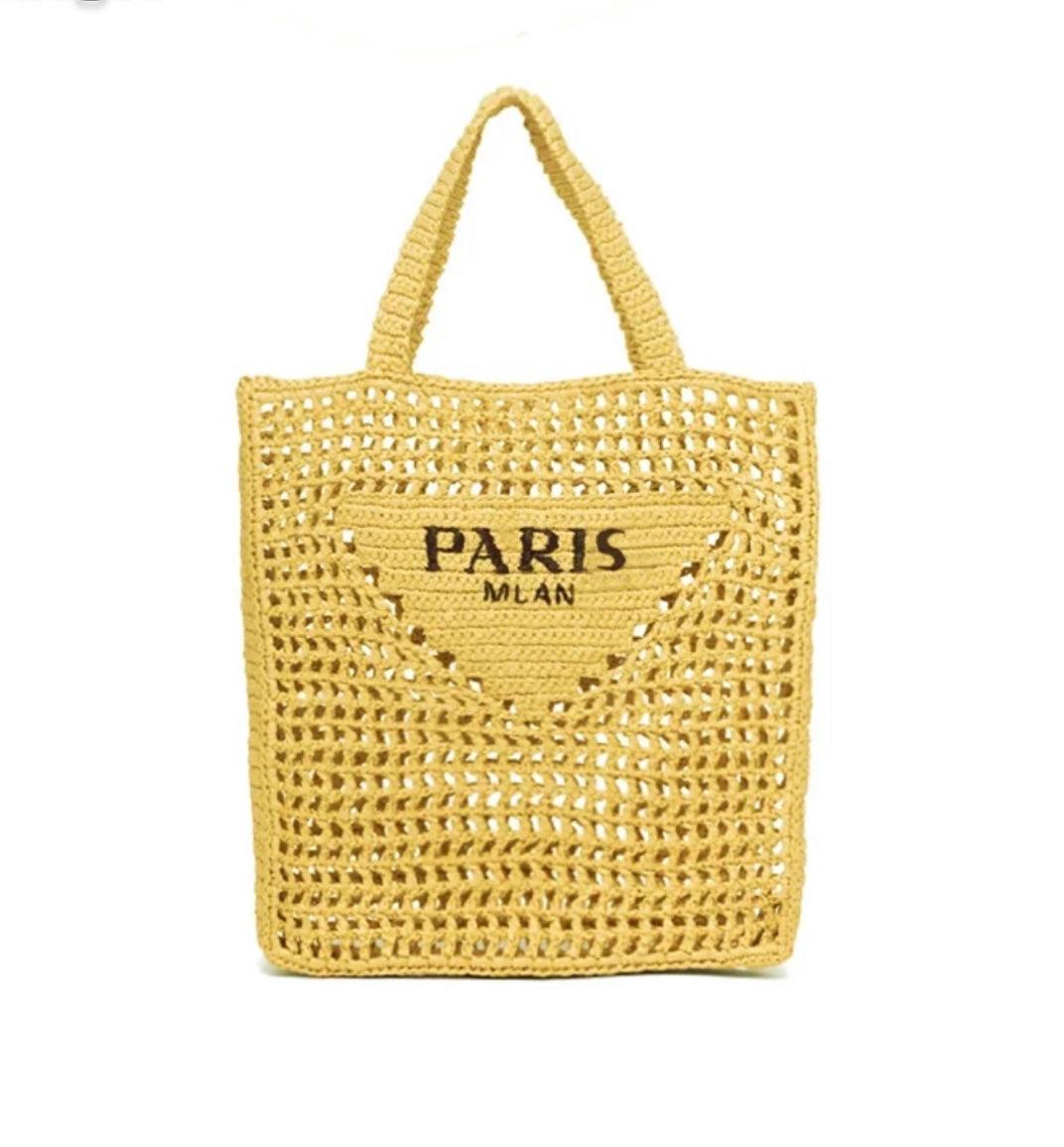 Paris Milano Woven Tote Bag in Yellow – OutDazl