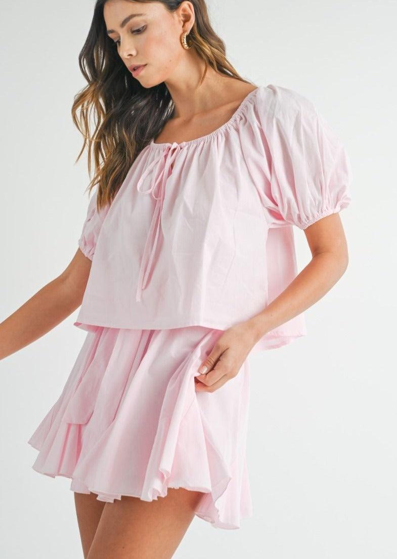 OutDazl - Pink Top and Skirt Set - OutDazl