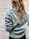 OutDazl - Quilted Shacket in Blue - OutDazl