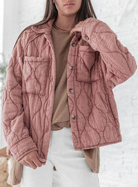 OutDazl - Quilted Shacket in Terracotta - OutDazl