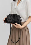 OutDazl - Small Woven Gathered Clutch in Black - OutDazl