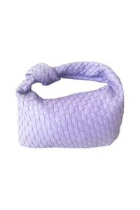 OutDazl - Small Woven Knotted Clutch in Lavender - OutDazl