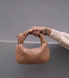 OutDazl - Small Woven Knotted Clutch in Mocha - OutDazl