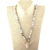 outdazl - Stone beaded boho necklace - OutDazl
