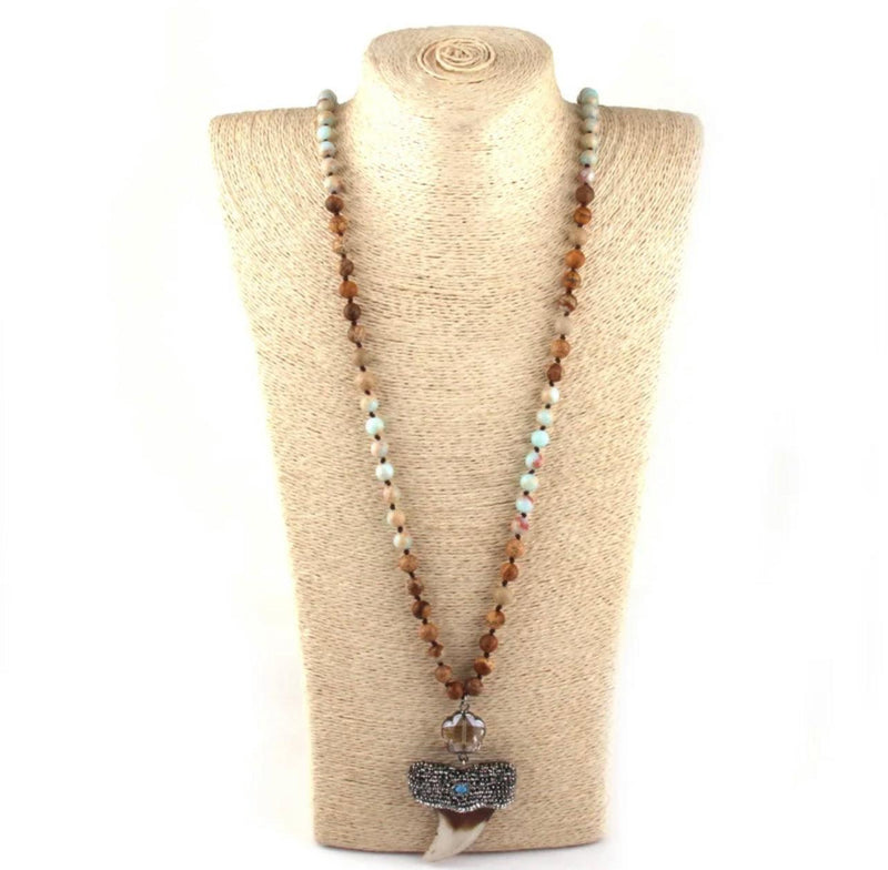 outdazl - Stone beaded boho necklace - OutDazl