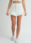 OutDazl - White Ruffled Mini Skirt - OutDazl
