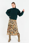 OutDazl - Zoe Satin Rust Print Skirt - OutDazl