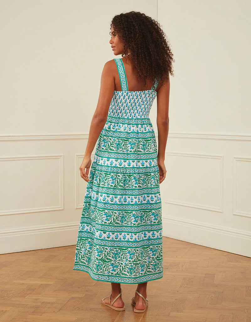 Maxi Print Dress Lucia in Aqua Mix