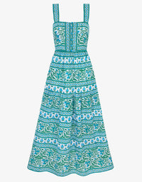 Maxi Print Dress Lucia in Aqua Mix