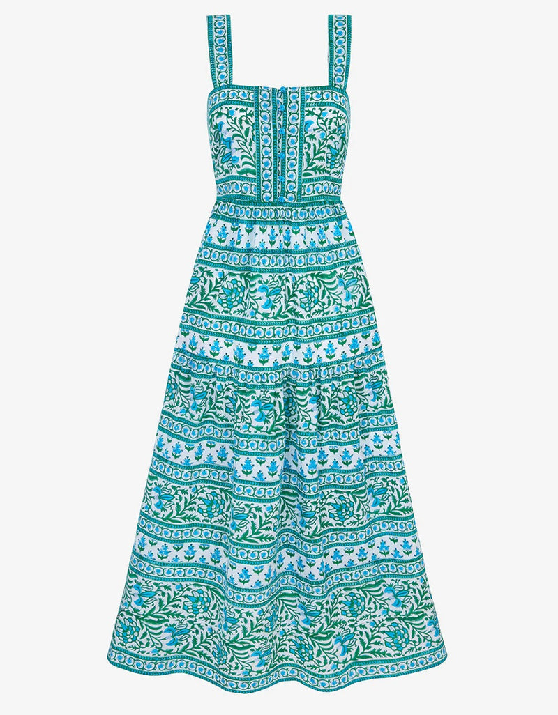 Maxi Print Dress Lucia in Aqua Mix