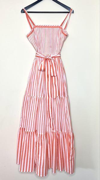 Pink City Prints - Betty Dress in Peach Stripe - OutDazl