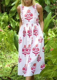 Pink City Prints - Botanical Dress in Marigold Print - OutDazl