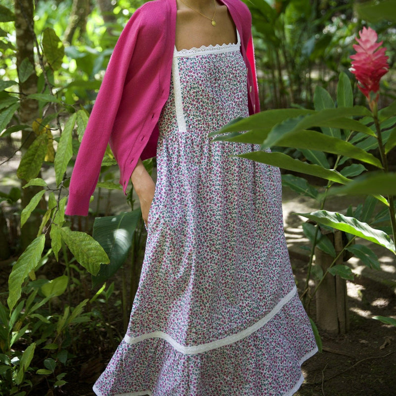 Pink City Prints - Elena Maxi Dress in Ditsy Print - OutDazl