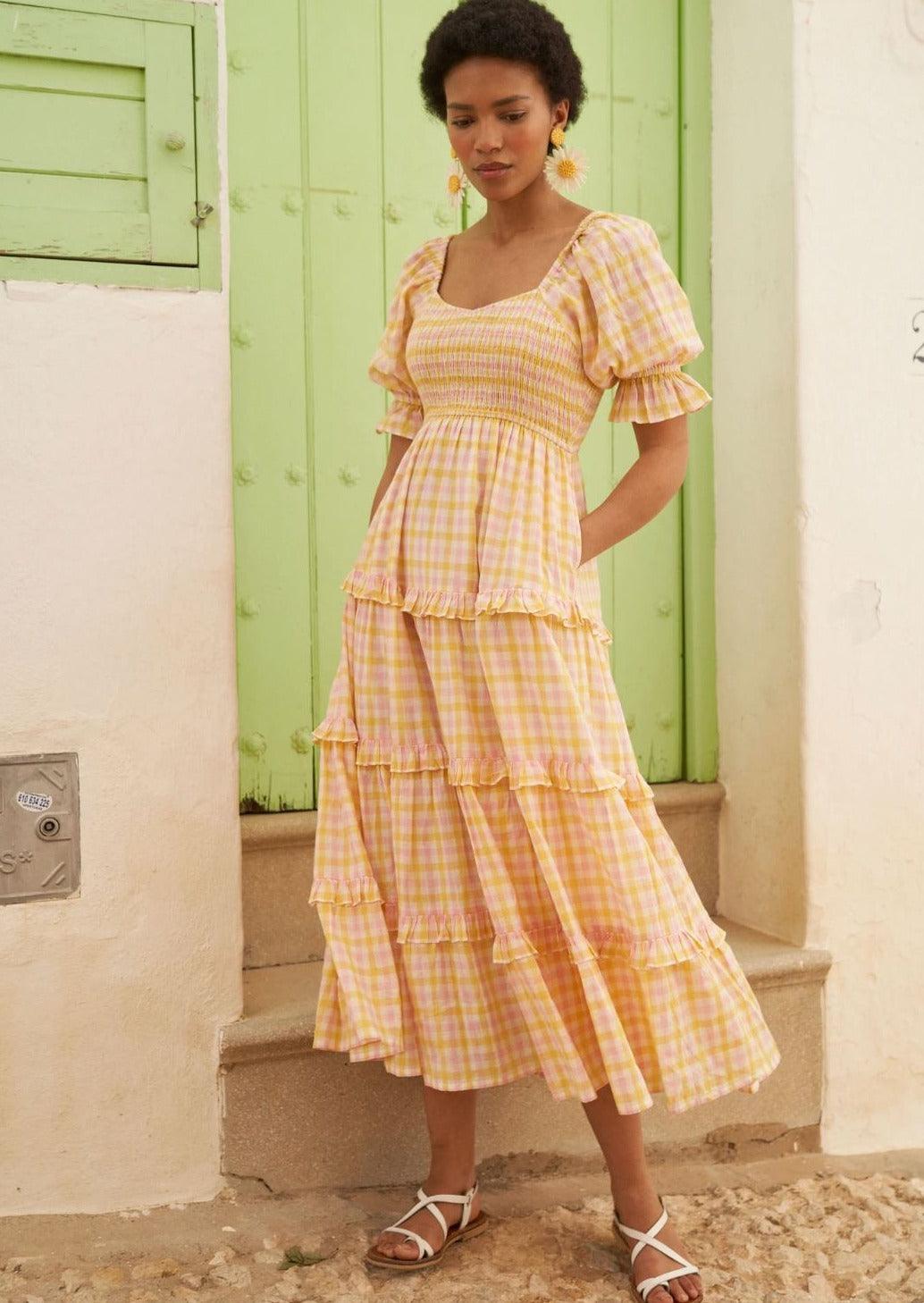 Pink City Prints - Ice Cream Gingham Cindy Dress - OutDazl