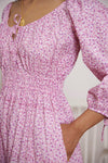 Pink City Prints - Rah Rah Midi Dress in Ditsy Blush - OutDazl