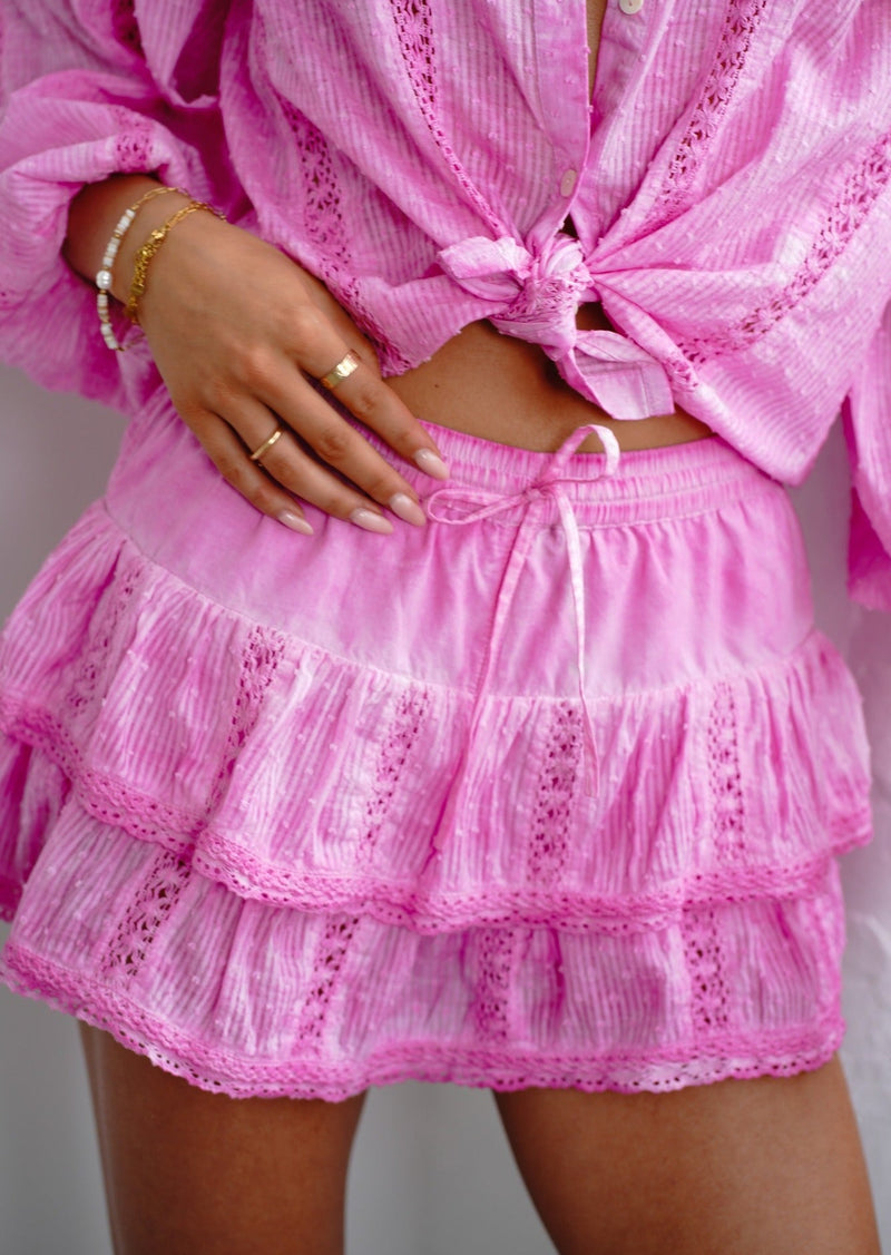 Pink Embroidery Skort Poupette