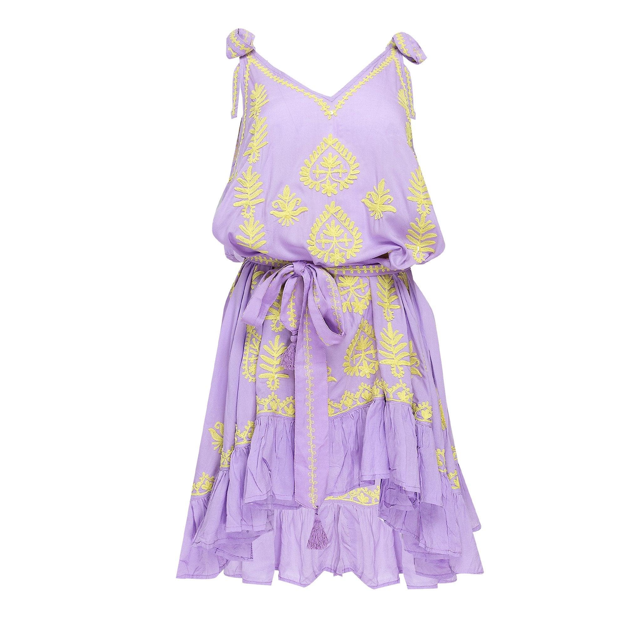 PRANELLA - Amal Slip Dress in Lilac Lemon - OutDazl