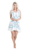 PRANELLA - Amal Slip Dress in White Aqua - OutDazl
