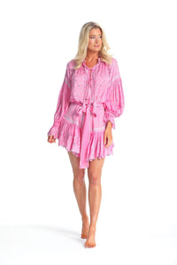 PRANELLA - Silky Dress Preen in Pink & Silver leopard Print - OutDazl