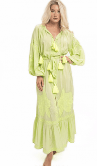 PRANELLA - Taffi Maxi Dress in Lime - OutDazl