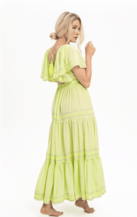 PRANELLA - Tilly Maxi Dress in Lime - OutDazl