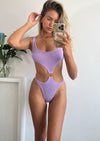 Reina Olga - Augusta Scrunch Swimsuit in Lilac - OutDazl