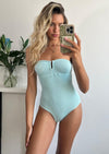 Reina Olga - La Sciura Crinkle Swimsuit in Baby Blue - OutDazl
