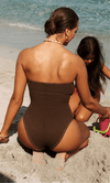 Reina Olga - La Sciura Crinkle Swimsuit in Brown - OutDazl