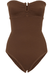 Reina Olga - La Sciura Crinkle Swimsuit in Brown - OutDazl