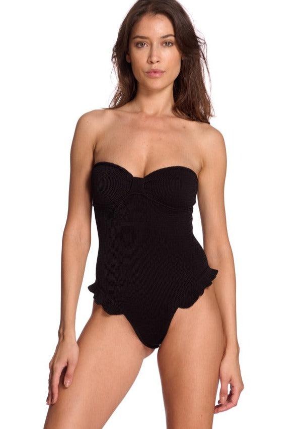 Reina Olga - Laila Scrunch Swimsuit in Black - OutDazl