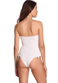 Reina Olga - Laila Scrunch Swimsuit in White - OutDazl