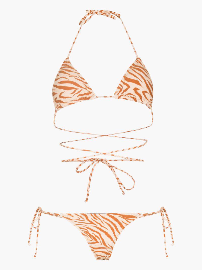 Reina Olga - Miami Bikini Set in Beige Zebra - OutDazl