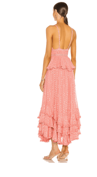 Rococo Sand - Aria Maxi Dress in Peach - OutDazl