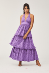Rococo Sand - Halter Neck Maxi Dress Violet - OutDazl