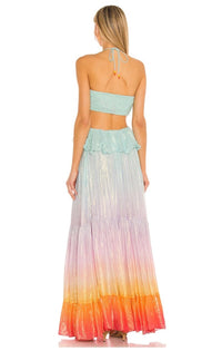 Rococo Sand - Leal Maxi Cut Out Dress in Rainbow Lurex - OutDazl