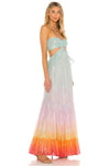 Rococo Sand - Leal Maxi Cut Out Dress in Rainbow Lurex - OutDazl