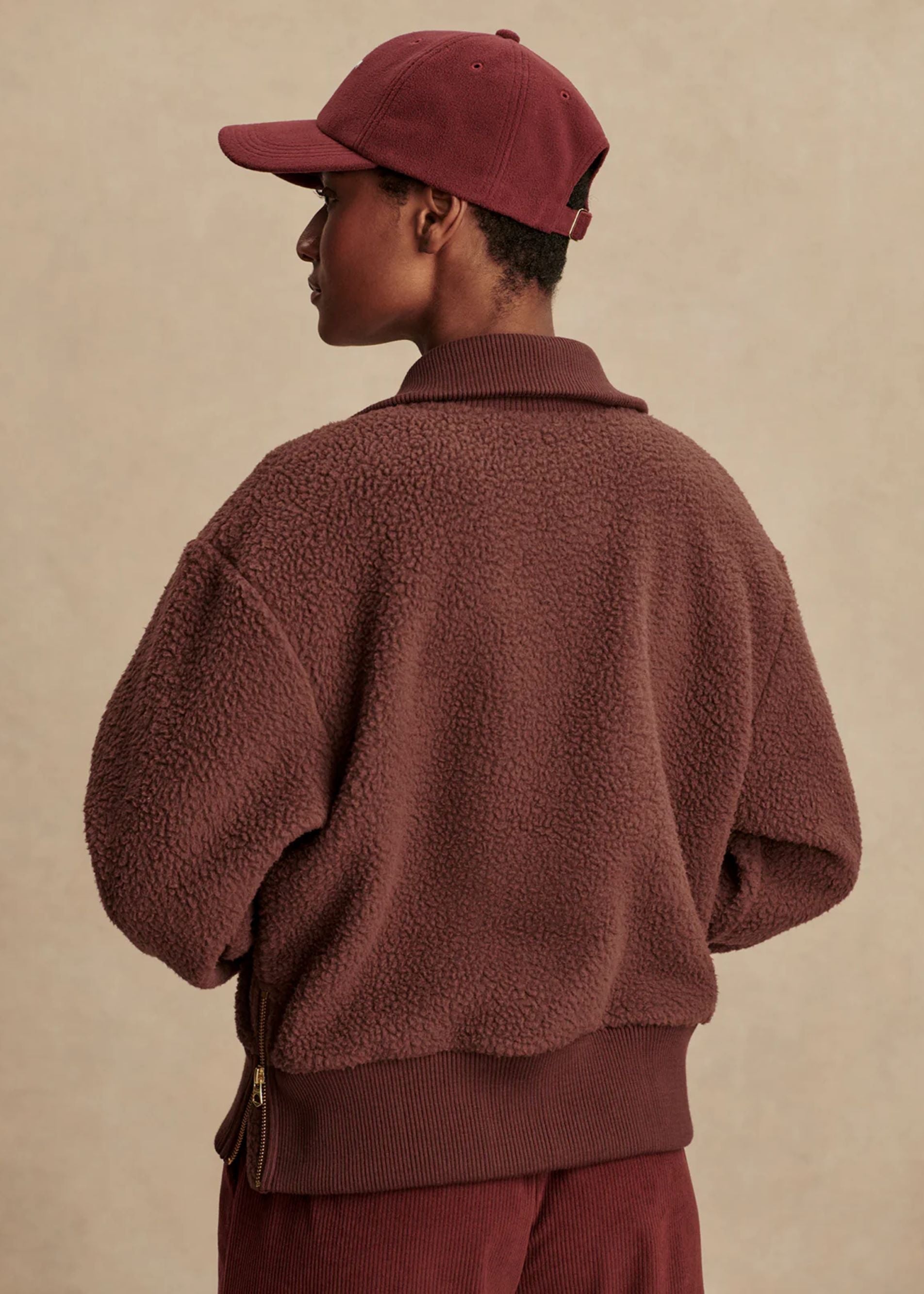 Roselle Half-Zip Fleece Deep Mahogany