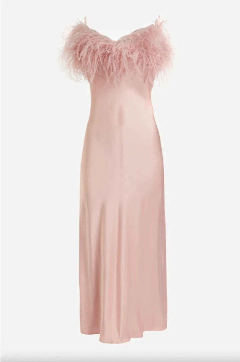 Sleeper Boheme feather-trim slip dress