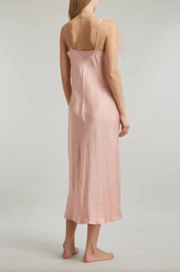 Sleeper Boheme feather-trim slip dress