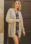 Long Knit Cardigan in Sand