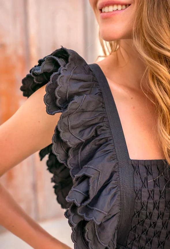 Scarlett Poppies - Silvia Dress in Onyx Black - OutDazl
